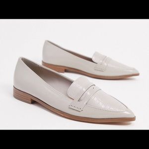 ASOS grey croc pointed loafers